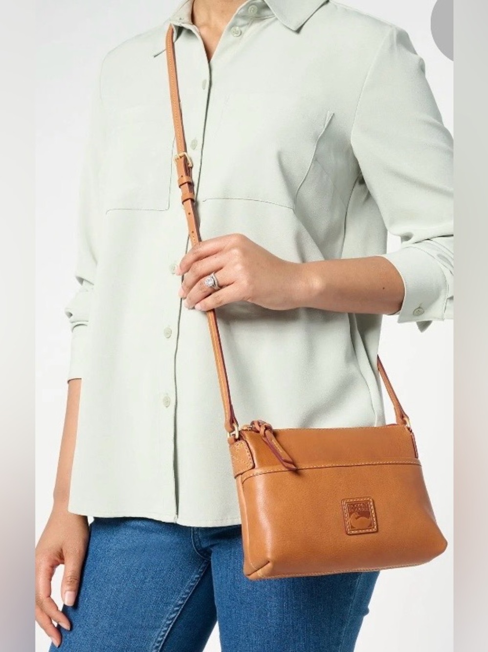 NWT - Dooney & Bourke Ginger Cognac Florentine Leather Crossbody Bag